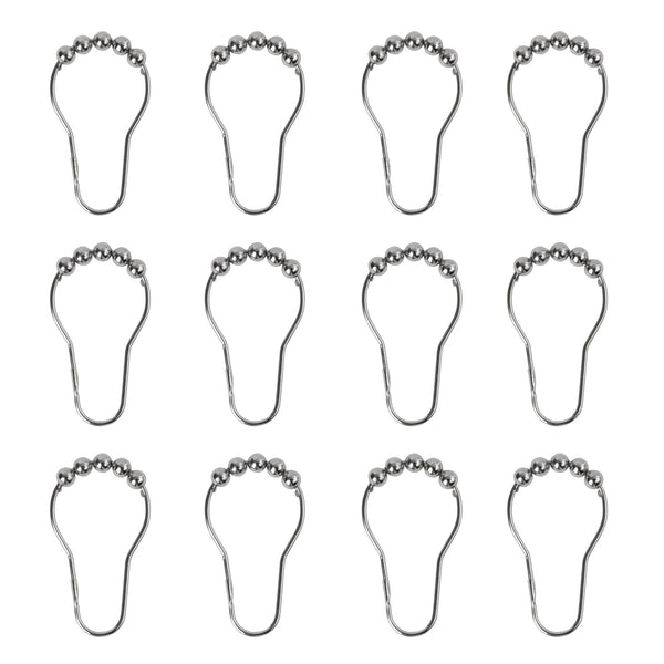V-Glide Chrome Shower Hooks, 12 Piece