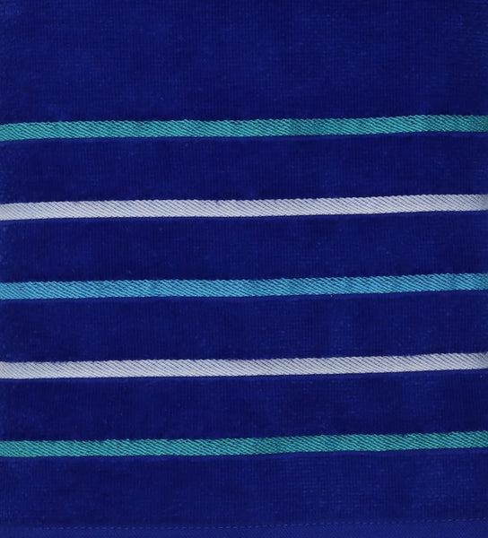 Beach Towel, Royal Blue Multi-stripe