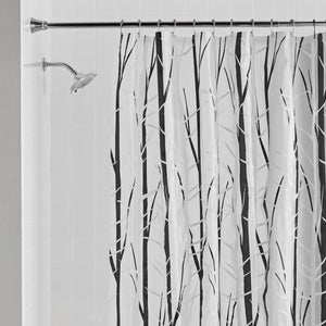 Woodland 70" x 72" PEVA Black/White Shower Curtain or Liner