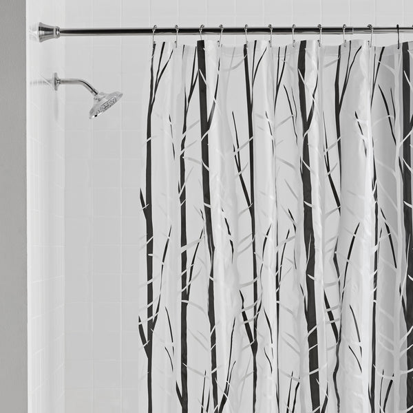 Woodland 70" x 72" PEVA Black/White Shower Curtain or Liner