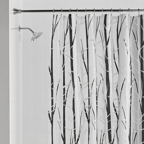 Woodland 70" x 72" PEVA Black/White Shower Curtain or Liner